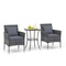 Costway 3 PCS Patio Furniture Set with Cushioned Patio Chairs & Tempered Glass Coffee Table Grey/Navy/White/Black